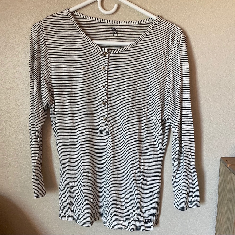 Albion Artist Stripe Henley Tee